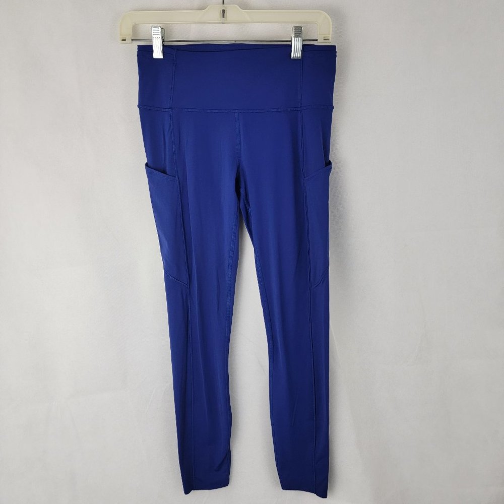 LULULEMON Womens 6 Fast & Free 7/8 Tight II Nulux BLUE Non Reflective *READ*